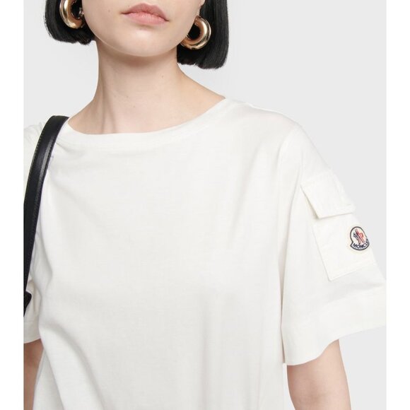 MONCLER white Cotton T-Shirt Dress size XXL - Picture 3 of 12